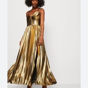 Banana Republic Shimmering Gold Maxi Dress